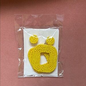 Yellow Beaded Kids Earrings